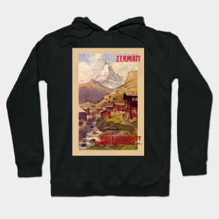 Zermatt Switzerland Vintage Poster 1900 Hoodie